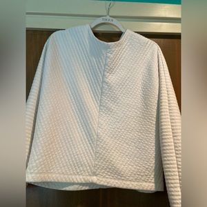 White Quilted Sweatshirt